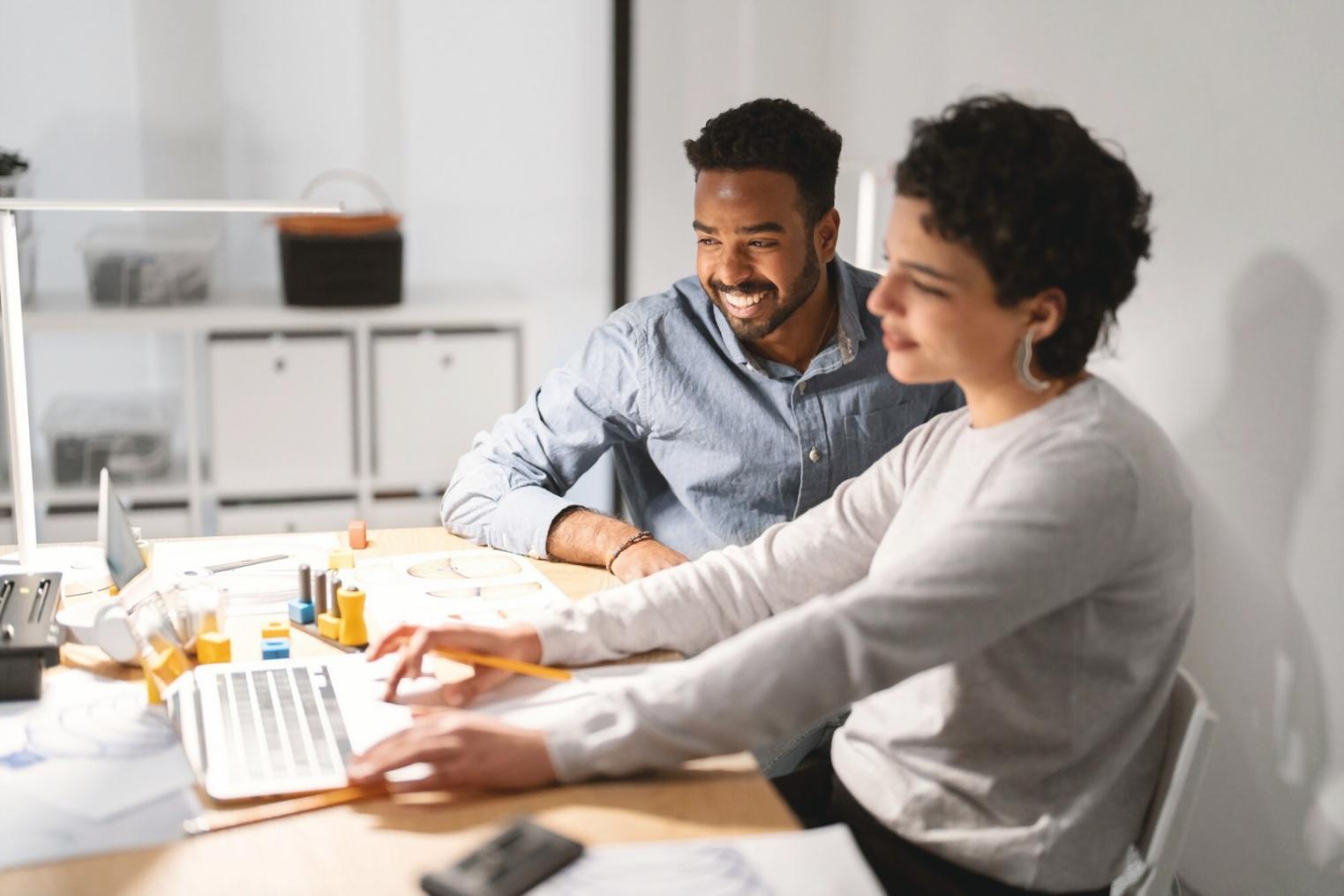 Business team discussing financial strategy