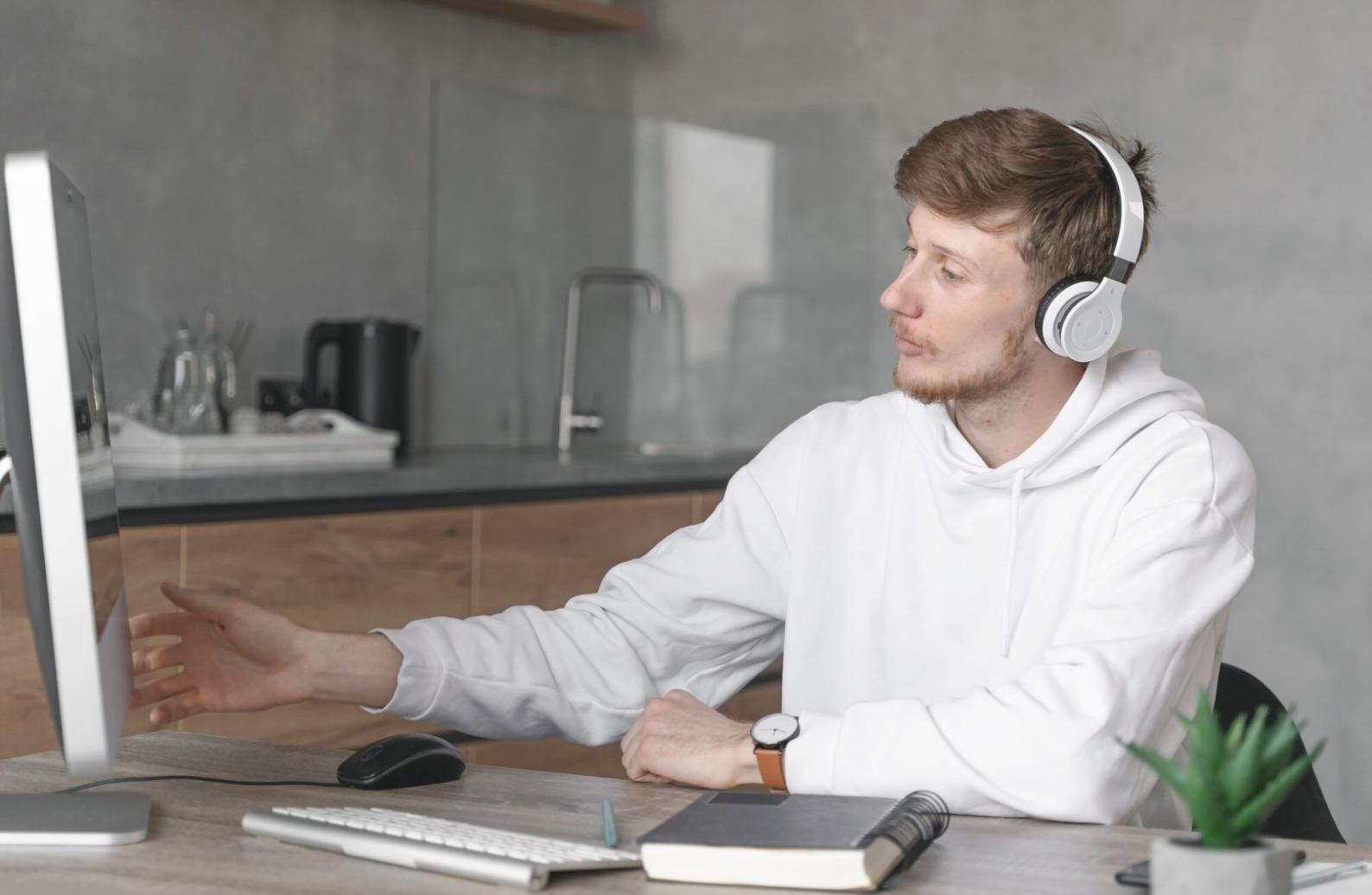 Business owner reviewing financial documents at desk
